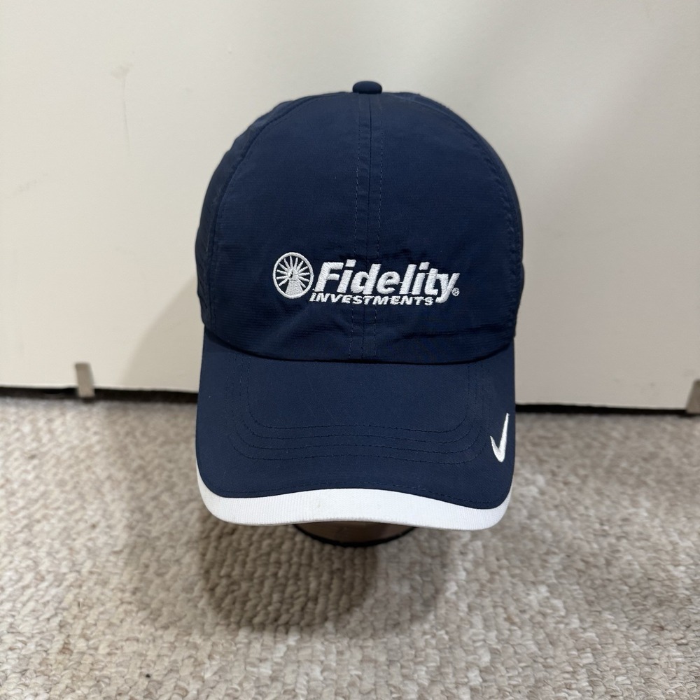 Nike Golf Blue Hat Cap Fidelity Investments Mutual Fund Vented Strapback